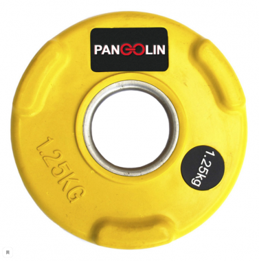 Желтый обрезиненный олимпийский диск Pangolin Fitness WP074, 1,25 кг